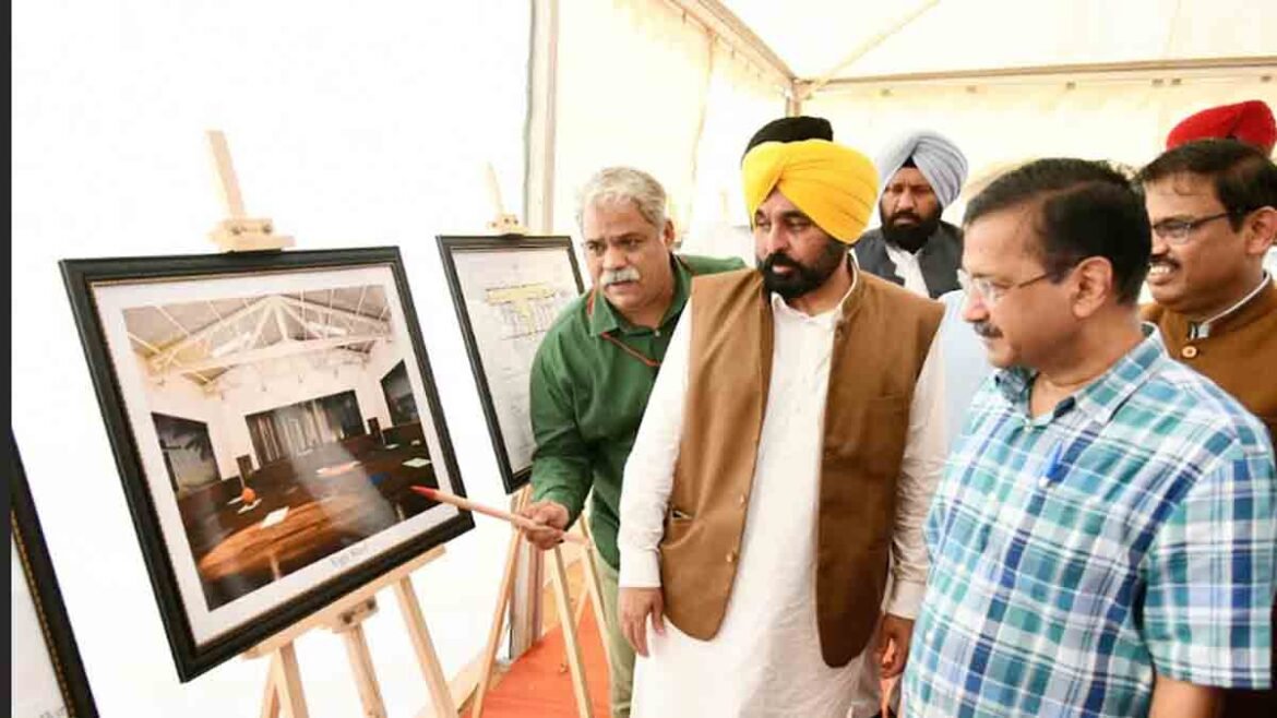 CM Bhagwant Mann और अरविंद केजरीवाल ने 78 करोड़ रुपये की लागत वाले अल्ट्रा-मॉडर्न स्पोर्ट्स हब की आधारशिला रखी