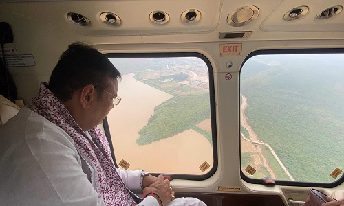 CM Bhajan Lal Sharma ने भारी बारिश और जलभराव प्रभावित इलाकों का हवाई सर्वेक्षण किया