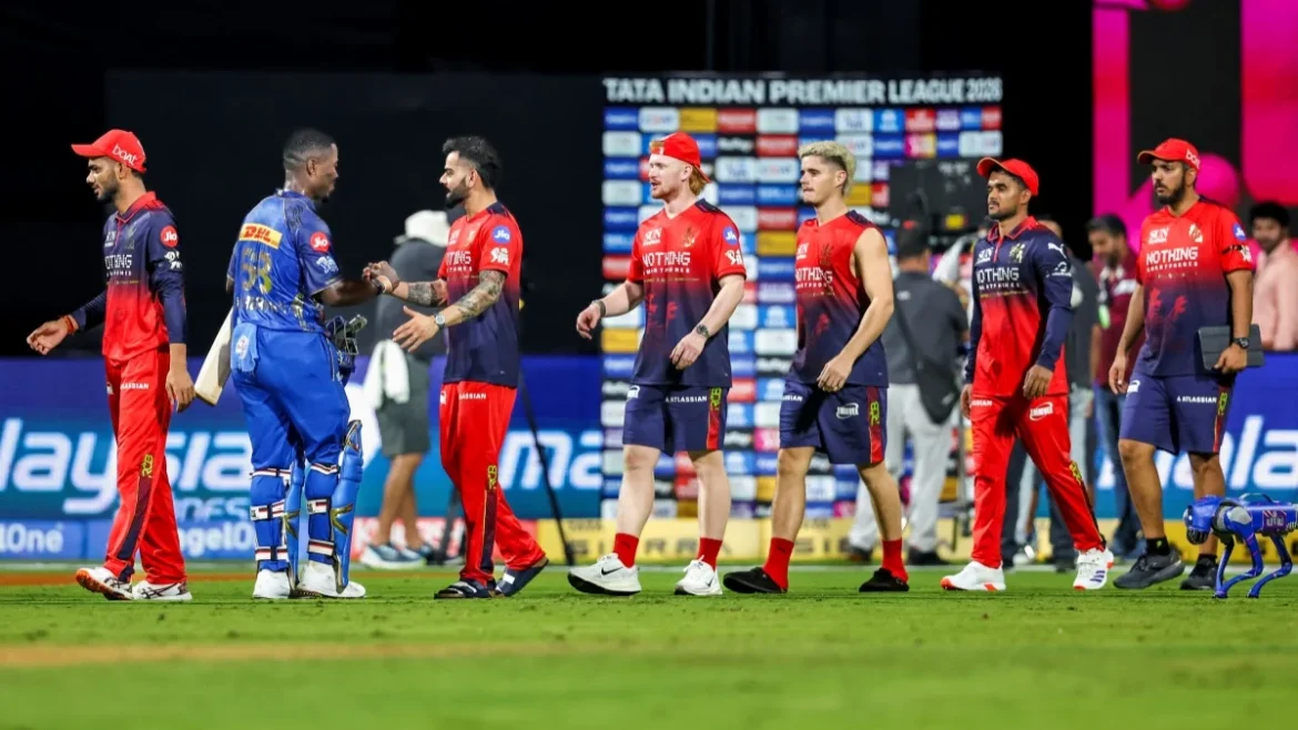 IPL 2026: आरसीबी ने मुंबई इंडियंस को 18 रनों से हराया, रदरफोर्ड की तूफानी पारी बेकार