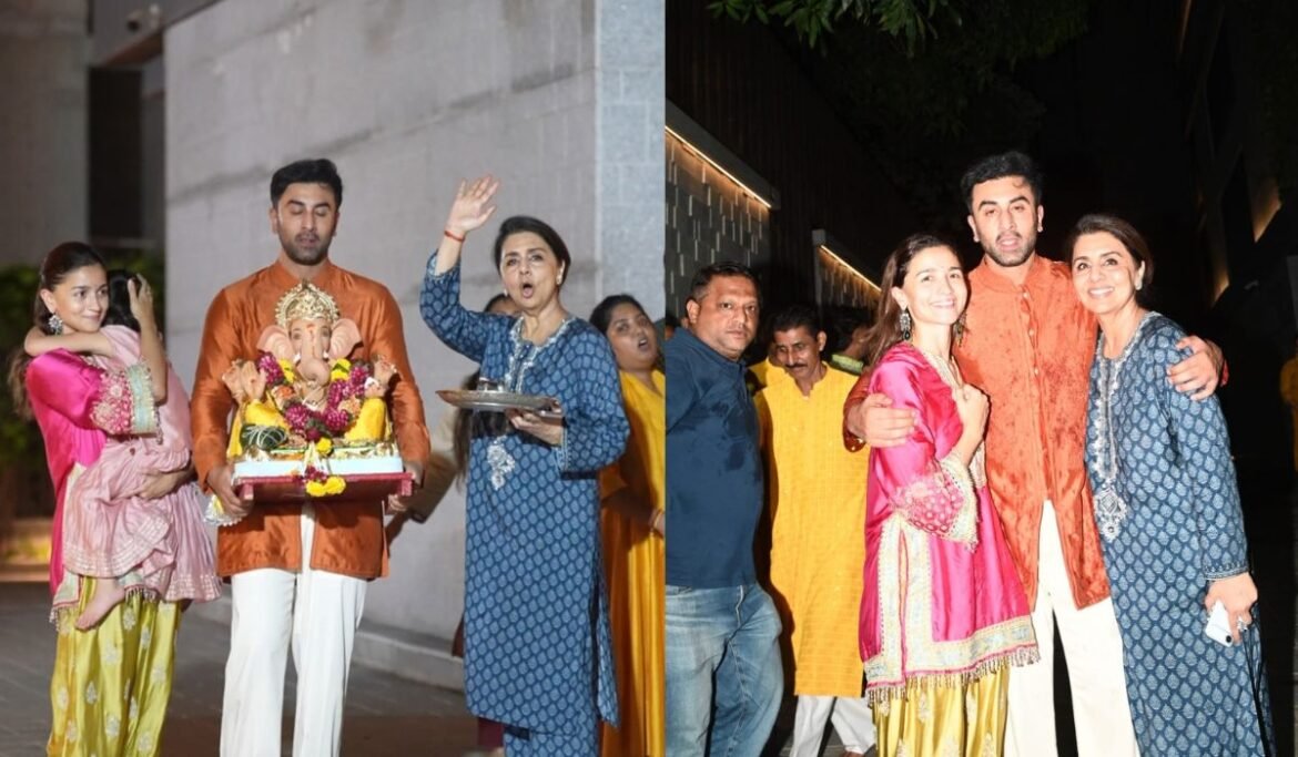 गणपति विसर्जन का वीडियो वायरल, रणबीर ने बप्पा की मूर्ति संभाली, आलिया भट्ट ने राहा को कैमरा फ्लैश से बचाती दिखीं 