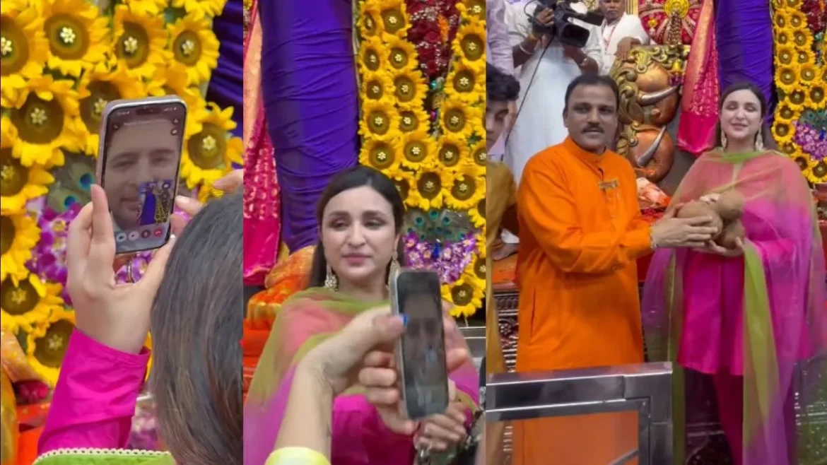 परिणीति चोपड़ा लालबागचा राजा पहुंचीं, राघव चड्ढा वीडियो कॉल पर थे, दूर बैठे बप्पा को देखा, एक्ट्रेस ने एक-एक बारीकी दिखाई