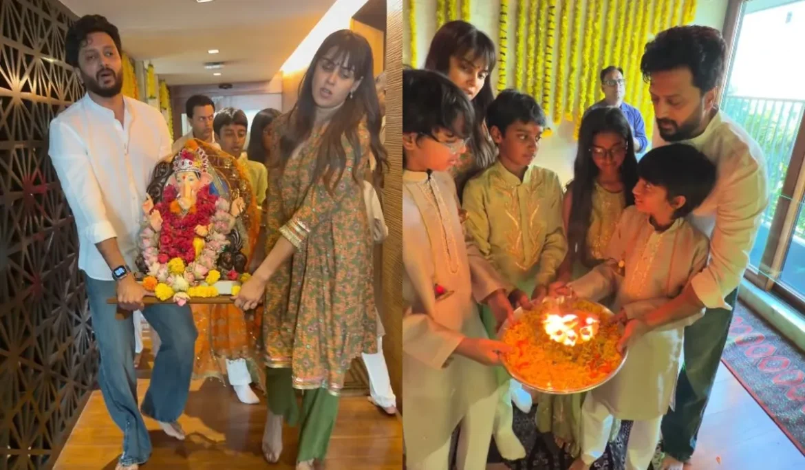रितेश देशमुख और जेनेलिया ने बच्चों के साथ बप्पा को विदाई दी, वीडियो शेयर किया