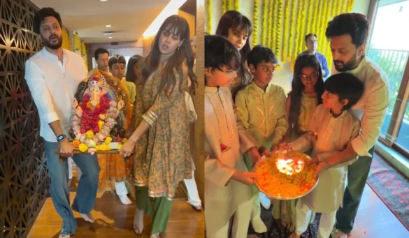 रितेश देशमुख और जेनेलिया ने बच्चों के साथ बप्पा को विदाई दी, वीडियो शेयर किया